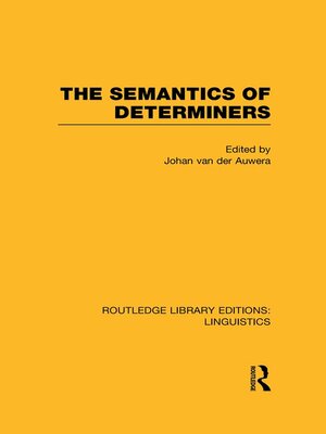 cover image of The Semantics of Determiners
